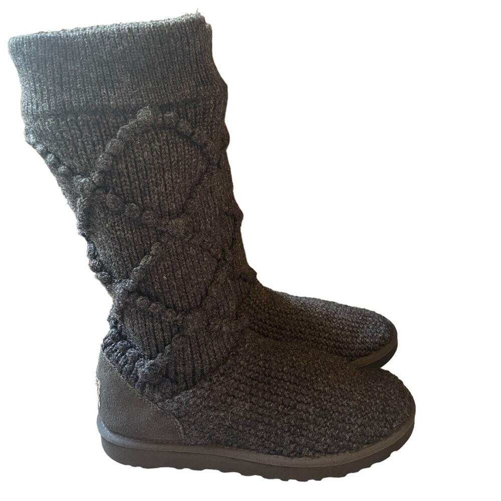 UGG Gray Knit Ankle Boots